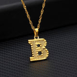 Tiny Stainless Gold Initial Letter Necklace