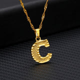 Tiny Stainless Gold Initial Letter Necklace