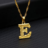 Tiny Stainless Gold Initial Letter Necklace