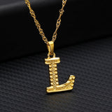 Tiny Stainless Gold Initial Letter Necklace