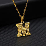 Tiny Stainless Gold Initial Letter Necklace