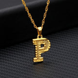 Tiny Stainless Gold Initial Letter Necklace