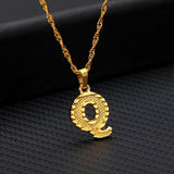 Tiny Stainless Gold Initial Letter Necklace