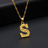 Tiny Stainless Gold Initial Letter Necklace