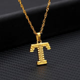 Tiny Stainless Gold Initial Letter Necklace