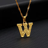 Tiny Stainless Gold Initial Letter Necklace