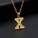 Tiny Stainless Gold Initial Letter Necklace