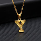 Tiny Stainless Gold Initial Letter Necklace