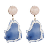 Acrylic Design Long Irregular Drop Marble Pattern Stone Earrings