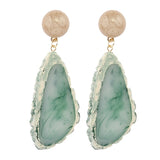 Acrylic Design Long Irregular Drop Marble Pattern Stone Earrings