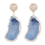 Acrylic Design Long Irregular Drop Marble Pattern Stone Earrings