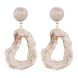 Acrylic Design Long Irregular Drop Marble Pattern Stone Earrings