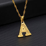 Tiny Stainless Gold Initial Letter Necklace