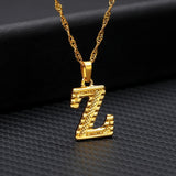 Tiny Stainless Gold Initial Letter Necklace